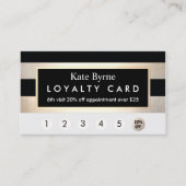Loyaliteit 6 Bezoek Punch Gold en Black Stripe Klantenkaartje (Voorkant)