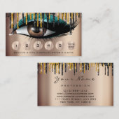 Loyaliteit 6 Make-up Wimper Goud Blauwgroen Drips Visitekaartje (Voorkant / Achterkant)