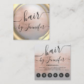 Loyaliteit 6 stoot Haar Lash Make-up Goud Roos Vierkante Visitekaartje (Voorkant / Achterkant)