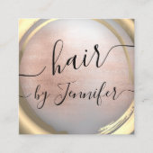 Loyaliteit 6 stoot Haar Lash Make-up Goud Roos Vierkante Visitekaartje (Voorkant)