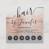 Loyaliteit 6 stoot Haar Lash Make-up Goud Roos Vierkante Visitekaartje (Achterkant)