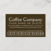 loyaliteit aan koffiebonen klantenkaartje (Achterkant)