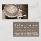 loyaliteit aan koffieliefde klantenkaartje (Voorkant / Achterkant)