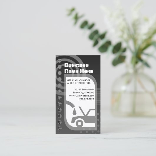 loyaliteit aan olieverandering klantenkaartje (Staand voorkant)