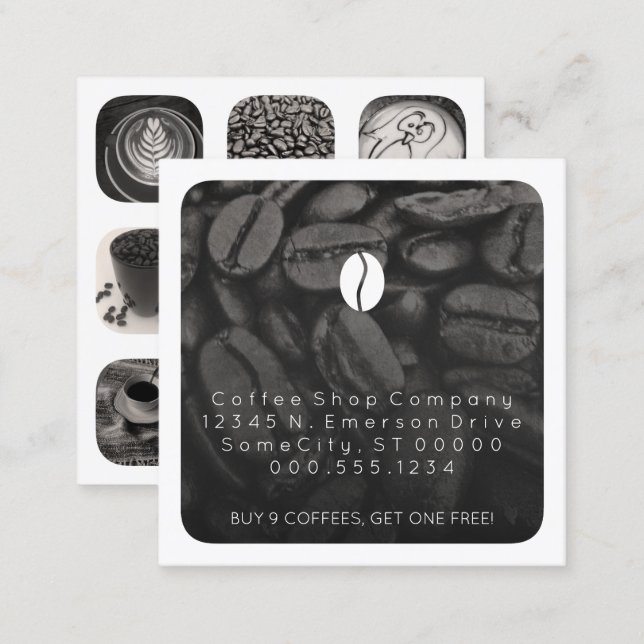 loyaliteit bij koffiegrammen klantenkaartje (Voorkant / Achterkant)