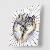 Loyaliteit en liefde in het wild (Wolf Love) Vierkante Klok (Hoek)