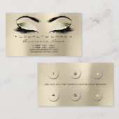 Loyaliteit Kaart 6 Beauty Salon Lash Gold Champaig Klantenkaartje (Voorkant / Achterkant)