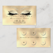 Loyaliteit Kaart 6 Beauty Salon Lash Gold Champaig Klantenkaartje (Voorkant / Achterkant)