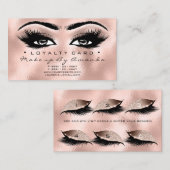 Loyaliteit Kaart 6 Beauty Salon Lash Roos Goudglas Klantenkaartje (Voorkant / Achterkant)