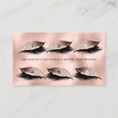 Loyaliteit Kaart 6 Beauty Salon Lash Roos Goudglas Klantenkaartje (Achterkant)