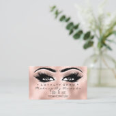 Loyaliteit Kaart 6 Beauty Salon Lash Roos Goudglas Klantenkaartje (Staand voorkant)