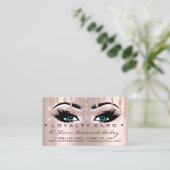 Loyaliteit Kaart 6 Beauty Salon Lashes Roos Blue D Klantenkaartje (Staand voorkant)