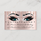 Loyaliteit Kaart 6 Beauty Salon Lashes Roos Blue D Klantenkaartje (Voorkant)