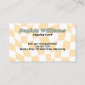 Loyaliteit Kaart Retro Geel Controles Zakelijke Ko Klantenkaartje (Achterkant)