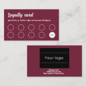 Loyaliteit Kaart, Retro professionele bordeaux roo Klantenkaartje (Voorkant / Achterkant)