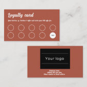Loyaliteit Kaart, Retro professionele terracotta b Klantenkaartje (Voorkant / Achterkant)