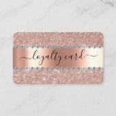 Loyaliteit Kaart Roos goud Glitter Handgeschreven Visitekaartje (Voorkant)