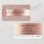 Loyaliteit Kaart Roos goud Glitter Handgeschreven Visitekaartje (Voorkant / Achterkant)
