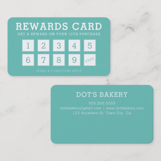 LOYALITEIT KAART schattig modern loyaliteit 10 min Klantenkaartje (Voorkant / Achterkant)