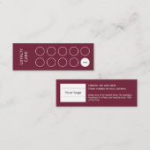 Loyaliteit Kaart, Schoon en eenvoudig, bordeaux ro Klantenkaartje (Voorkant / Achterkant)