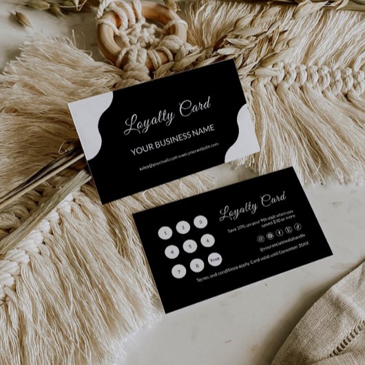 Loyaliteit Kaart Sjabloon, zwart en wit Klantenkaartje
