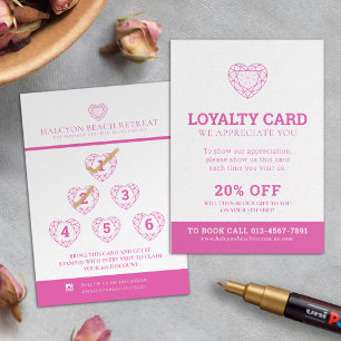 Loyaliteit liefde promotie zevende bezoek 20% kort visitekaartje