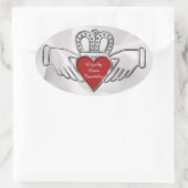 Loyaliteit Liefde Vriendschap Claddagh Ovaal Stick Ovale Sticker (Tas)