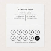 Loyaliteit Modern minimalistisch zwart-wit Visitekaartje (Binnenkant ongevouwen)