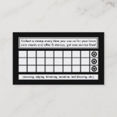 loyaliteit van de groene streak - grasdiensten klantenkaartje (Achterkant)