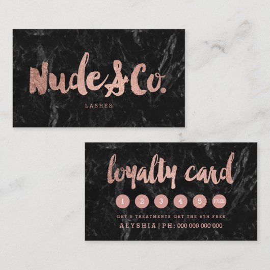 Loyaliteit van het logo nam gouden typografie klantenkaartje (Voorkant / Achterkant)