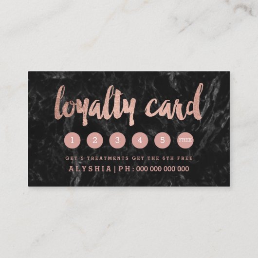 Loyaliteit van het logo nam gouden typografie klantenkaartje (Achterkant)