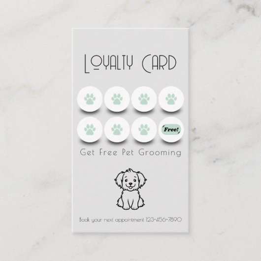 Loyaliteit van hondenpoten bij het verzorgen van h visitekaartje (Voorkant)