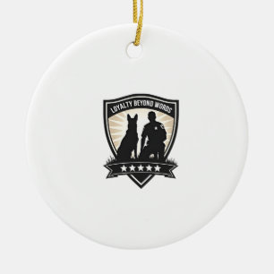 Loyaliteit Voorbij Woorden Vintage K9 Politie Badg Keramisch Ornament