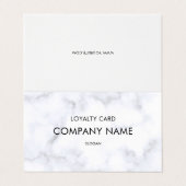 Loyaliteit wit marmeren patroon visitekaartje (Buitenkant ongevouwen)