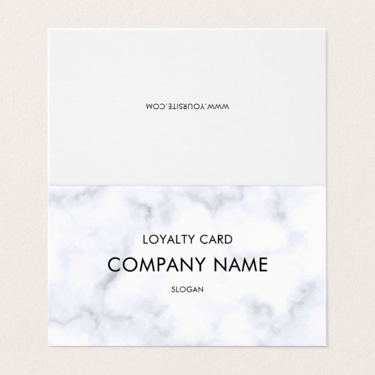 Loyaliteit wit marmeren patroon visitekaartje (Buitenkant ongevouwen)