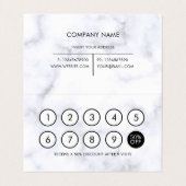 Loyaliteit wit marmeren patroon visitekaartje (Binnenkant ongevouwen)