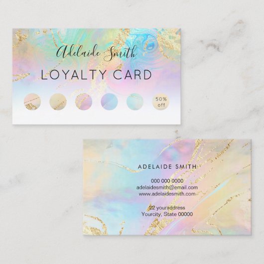 loyaliteitenkaart FAUX holografisch effect Visitekaartje (Voorkant / Achterkant)