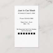 Loyaliteitsbeloningen voor wasprogramma's voor aut visitekaartje (Achterkant)