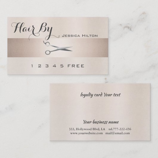 Loyaliteitskaart Elegante Glanzende Lichte Schaar Klantenkaartje (Voorkant / Achterkant)