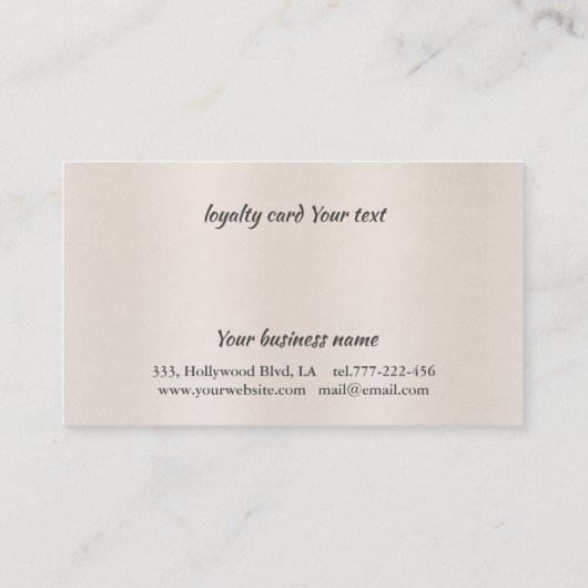 Loyaliteitskaart Elegante Glanzende Lichte Schaar Klantenkaartje (Achterkant)