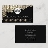Loyaliteitskaart Faux Glitter Bijen Honingraat Visitekaartje (Voorkant / Achterkant)