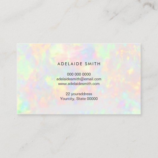 Loyaliteitskaart Faux Iridescent Opal Visitekaartje (Achterkant)