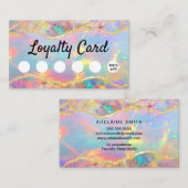Loyaliteitskaart Neon Opal Stone Visitekaartje (Voorkant / Achterkant)