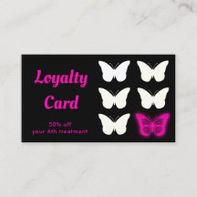 Loyaliteitskaart Neon Pink Butterfly