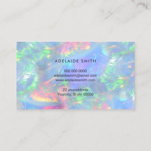 Loyaliteitskaart opaal edelsteen effect visitekaartje (Achterkant)