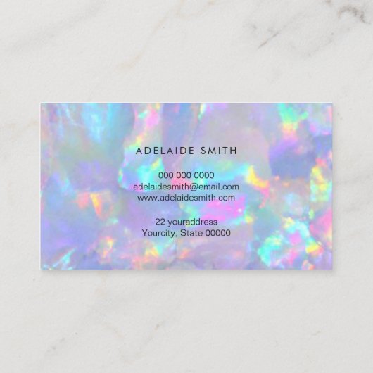 Loyaliteitskaart opaal edelsteen visitekaartje (Achterkant)