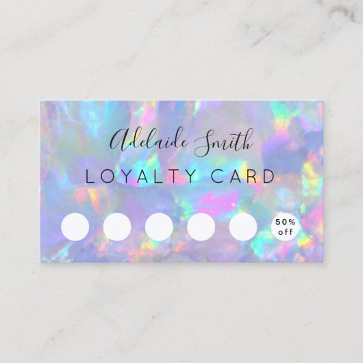Loyaliteitskaart opaal edelsteen visitekaartje (Voorkant)