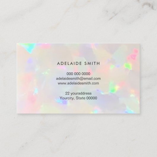 Loyaliteitskaart opaal edelsteen visitekaartje (Achterkant)