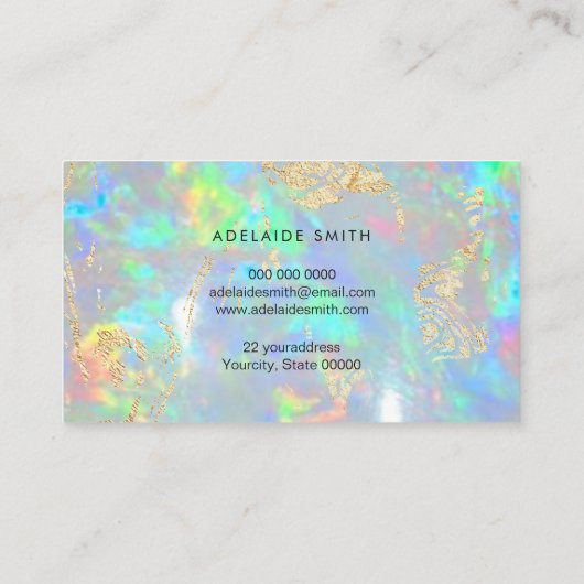 Loyaliteitskaart opaal edelsteen visitekaartje (Achterkant)