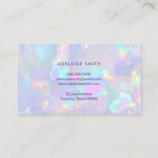 Loyaliteitskaart Opal Stone Visitekaartje (Achterkant)